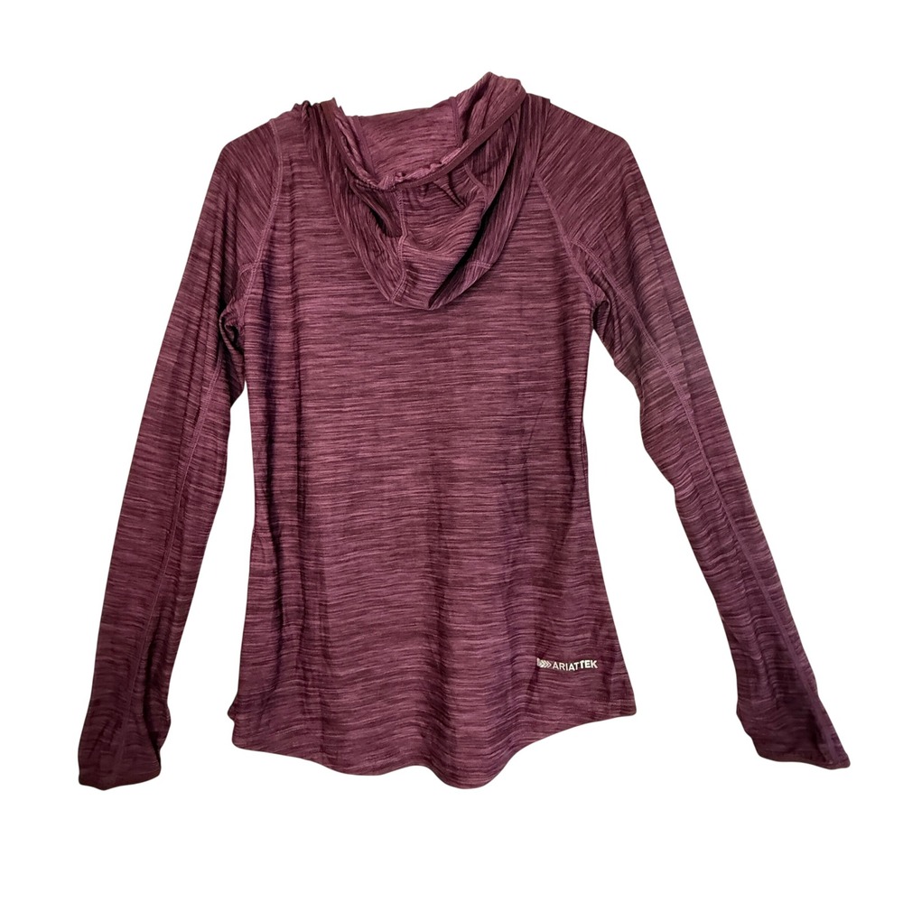 Ariat AriatTEK Hoodie Women S Purple Space Dye Cowl Neck Thumbhole Excellent - Picture 2 of 13
